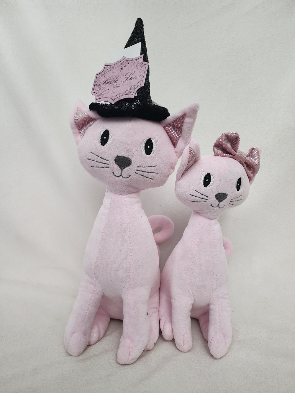 HALLOWEEN Pink Beanbag Plush Cats - Soft Decorative